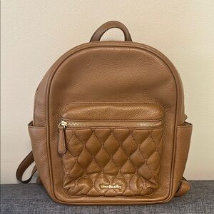 NEW Vera Bradley Brown Quilted Backpack with Structured Design